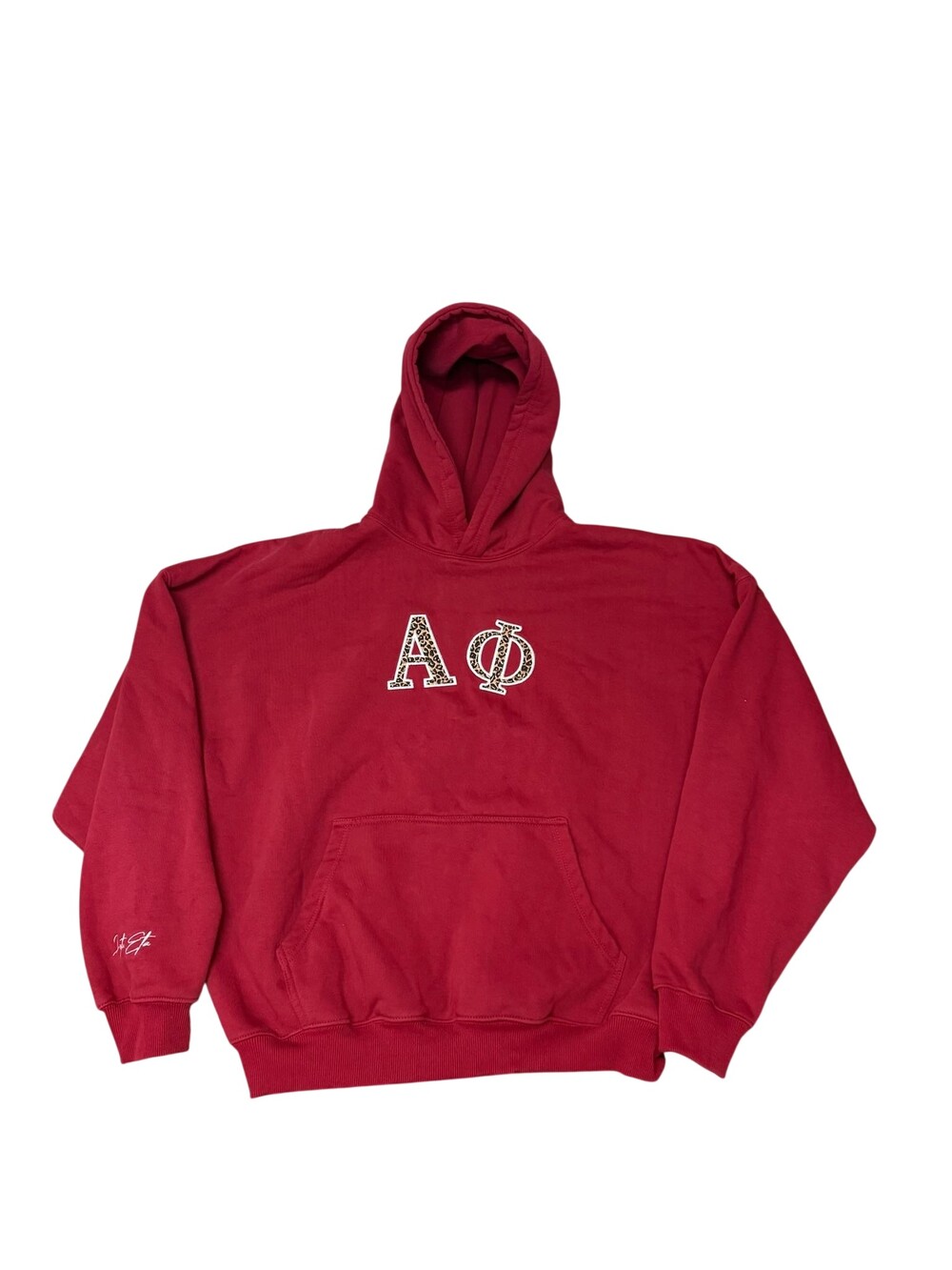 Mitch Flippo MFG Hoodie Sweatshirt Womens Large Red Alpha Phi Sorority Letters